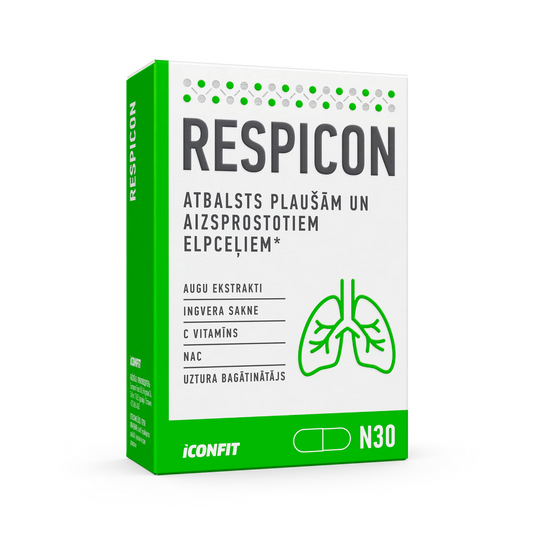 ICONFIT Respicon - Atbalsts plaušām un elpceļiem ar aizsprostojumiem, N30
