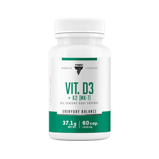 TREC Vitality D3+K2 vitamīni (MK-7) (60 kapsulas)